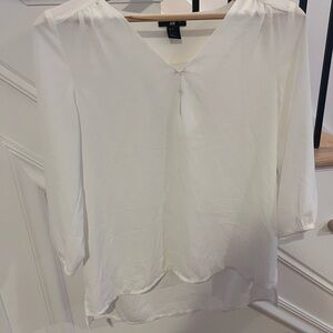 H&M Women's Cream V-Neck Blouse